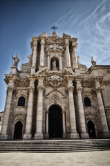 Fototapeta na wymiar Ortigia island in Syracuse, Sicily, the cathedral