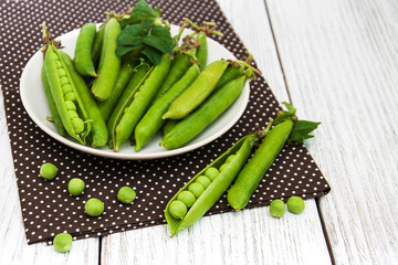 green peas on a table