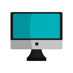 computer device icon over white background. colorful design. vector illustration