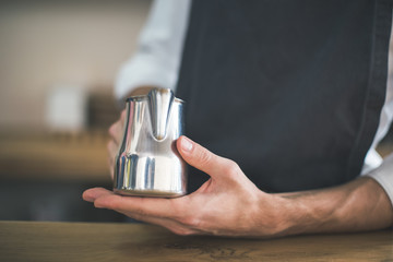 Concept for professional barista in coffee shop