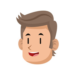 happy man cartoon icon over white background. colorful design. vector illustration