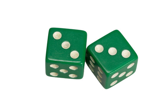 Two dice showing two triples