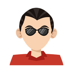 man with sunglasses, cartoon icon over white background. colorful design. vector illustration