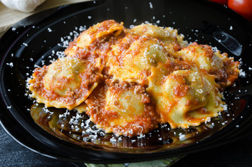 Ravioli in a tomato sauce