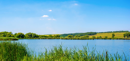 Photo of nature around beautiful blue lake