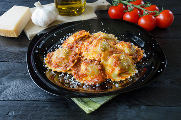 Ravioli in a tomato sauce