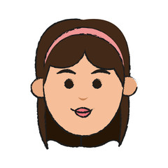 happy woman cartoon icon over white background. vector illustration