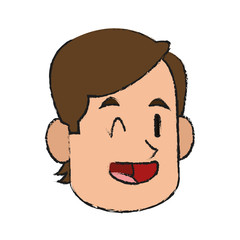 happy man cartoon icon over white background. colorful design. vector illustration