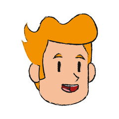 happy man cartoon icon over white background. colorful design. vector illustration