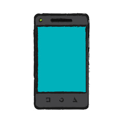 smartphone device icon over white background. vector illustration