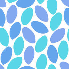 Abstract seamless pattern in violet, blue and turquoise on white background.