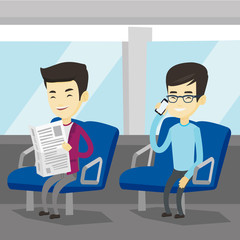 People traveling by public transport.