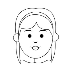 Obraz na płótnie Canvas happy woman cartoon icon over white background. vector illustration