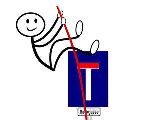 Strichmännchen überwindet Sackgasse