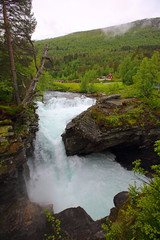 Naklejka na ściany i meble Glacial river, Norway
