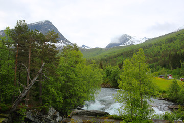 Fototapeta na wymiar Glacial river, Norway