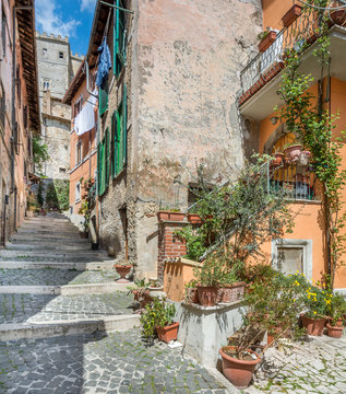 Scenic sight in Arsoli, rural village in Rome Province, Latium, Italy