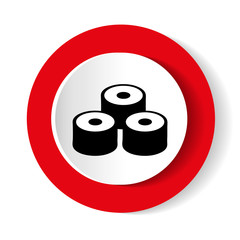 Sushi rolls simple icon on the background