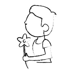 character son male flower image vector illustration eps 10