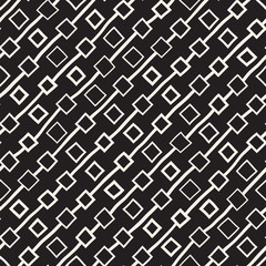 Vector Seamless Childlike Pattern. Monochrome Hand Drawn Geometric Shapes Texture