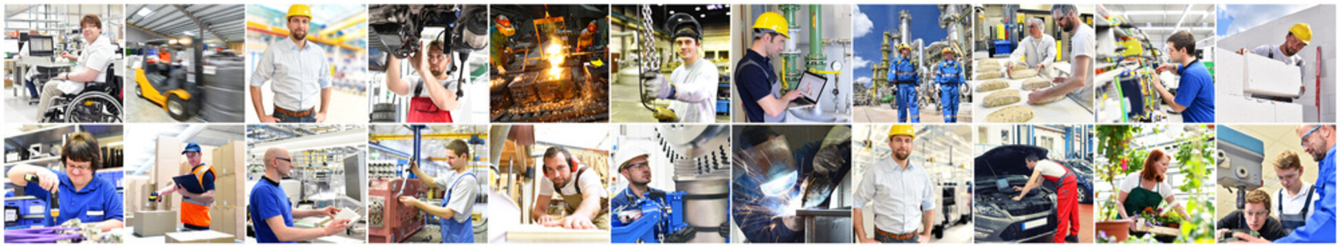 Berufe im Handwerk, Gewerbe und der Industrie - Ausbildung und Portraits von Personen im Berufsalltag