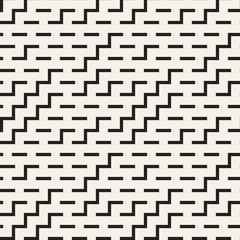 Irregular Maze Shapes Tiling Contemporary Graphic Design. Vector Seamless Black and White Pattern