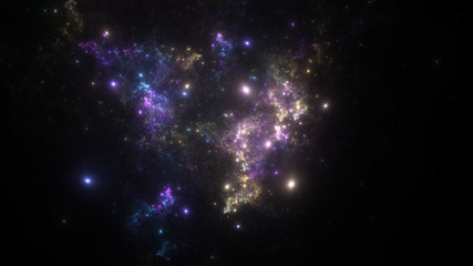 Abstract fractal illustration looks like galaxies