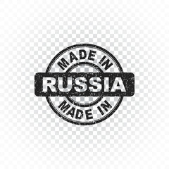 Made in Russia stamp. Vector illustration on isolated background