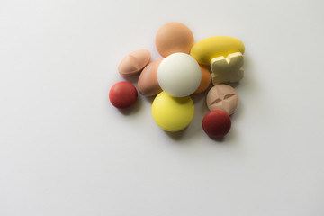 pills on white background