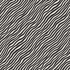 Wavy Ripple Hand Drawn Lines. Abstract Geometric Background Design. Vector Seamless Pattern.