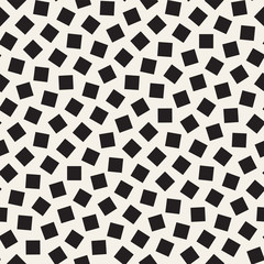 Geometric Scattered Shapes. Vector Seamless Black and White Pattern