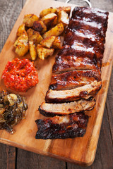 Honey glazed pork ribs