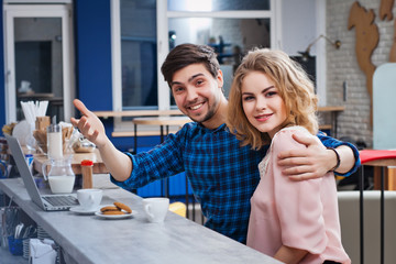 couple drinking coffee in the cafe