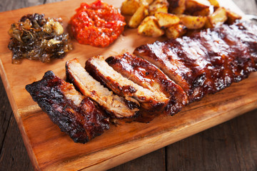 Honey glazed pork ribs