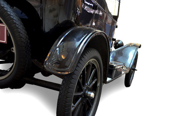 classic English car on white background