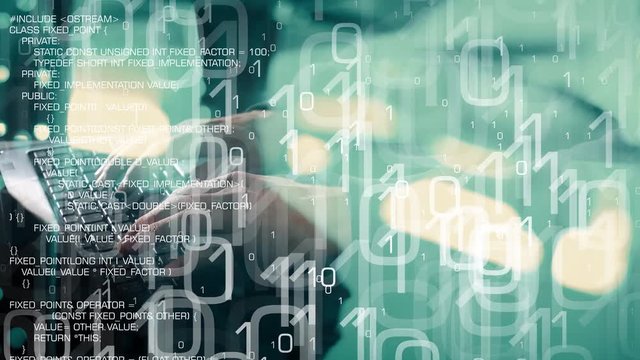 Hacked computer, hackers cyber attack