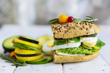 Avocado sandwich. Healthy food 