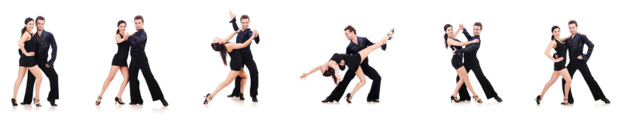 Pair of dancers isolated on the white