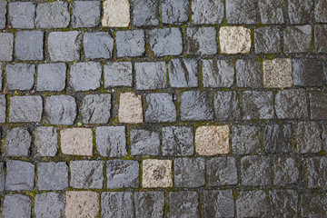 Texture of stone pavement tiles cobblestones bricks background