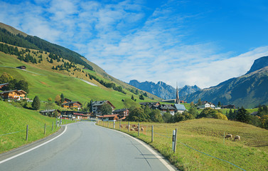 Bergstraße nach Sankt Antönien im Prättigau