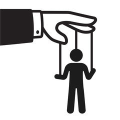 Hand with string puppet