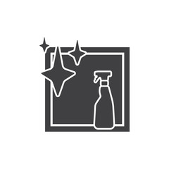 spray bottle and window isolated vector icon