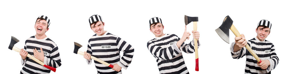 Funny prison inmate in concept