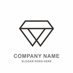 Geometric Diamond Outline Strips Jewelry Fashion Accessories Business Company Stock Vector Logo Design Template 