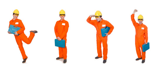 Industrial worker isolated on the white background