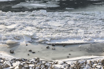 Large Icebergs at Danube river