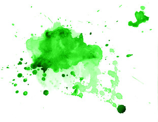 Colorful abstract watercolor stain with splashes and spatters. Modern creative background for trendy design.