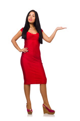 Nice woman model isolated on the white background