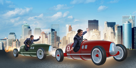 Competition concept with business people competing