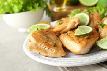 Plate of delicious tequila lime, closeup